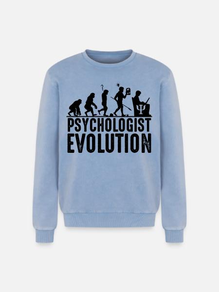 psychologue - Sweatshirt unisexe Premium acid-wash en coton - bleu délavé acide