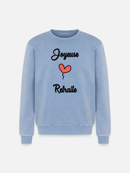 COLLEAGUE. START. RETIREMENT - Relaxed Unisex Premium Acid Washed Sweatshirt - acid washed blue