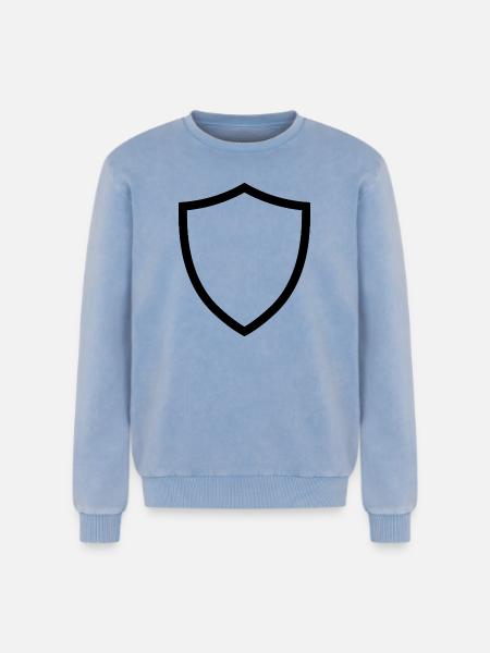 shield icon logo shape security - Relaxed Unisex Premium Acid Washed Sweatshirt - acid washed blue