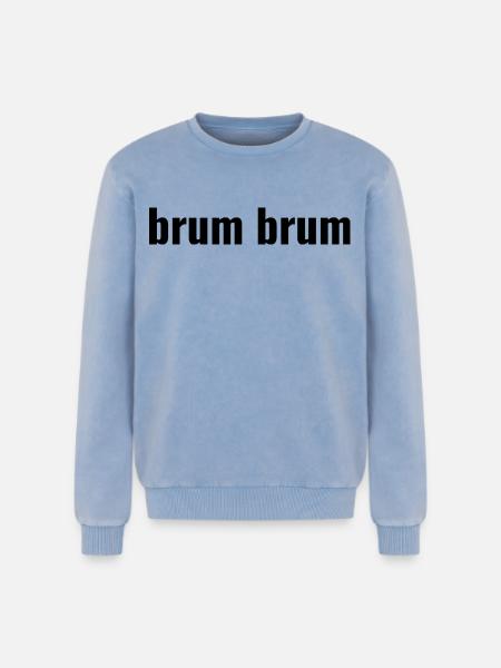 Brum Brum - Sweatshirt unisexe Premium acid-wash en coton - bleu délavé acide