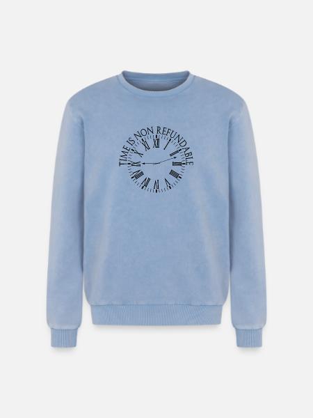 Le temps n’est pas remboursable - Sweatshirt unisexe Premium acid-wash en coton - bleu délavé acide