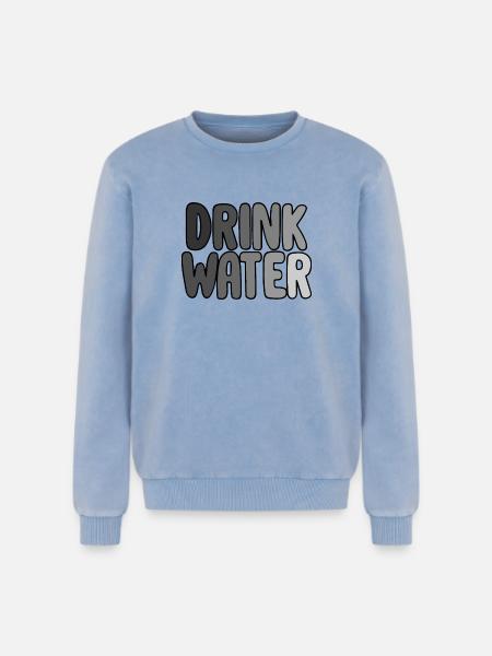 Drink Water - Relaxed Unisex Premium Acid-Washed Sweatshirt - Blau Acid Wash