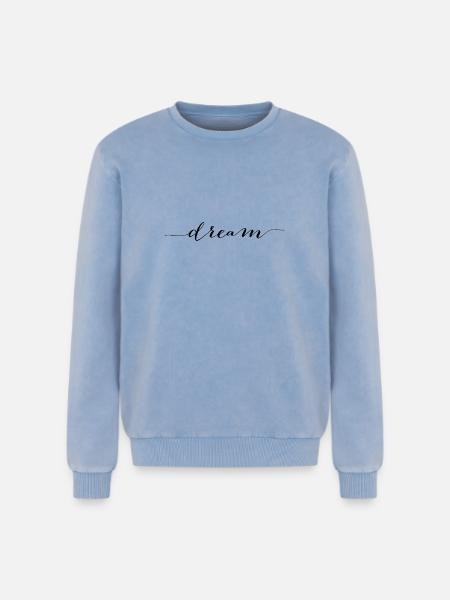rêver - Sweatshirt unisexe Premium acid-wash en coton - bleu délavé acide