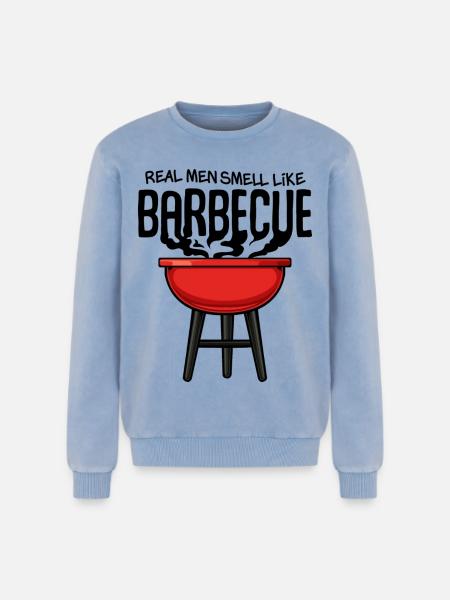 Red Kettle Grill Illustration - Sweatshirt unisexe Premium acid-wash en coton - bleu délavé acide