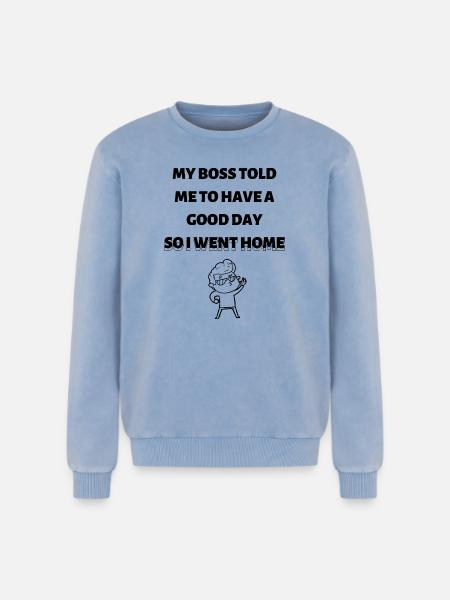 Feierabend - Relaxed Unisex Premium Acid-Washed Sweatshirt - Blau Acid Wash