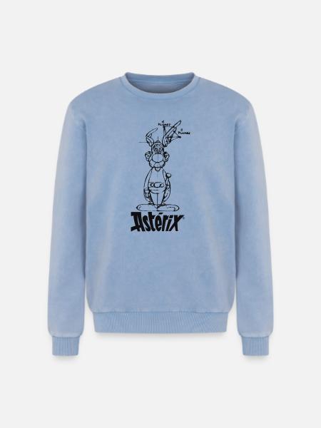 Asterix & Obelix - Asterix model - Relaxed Unisex Premium Acid Washed Sweatshirt - acid washed blue