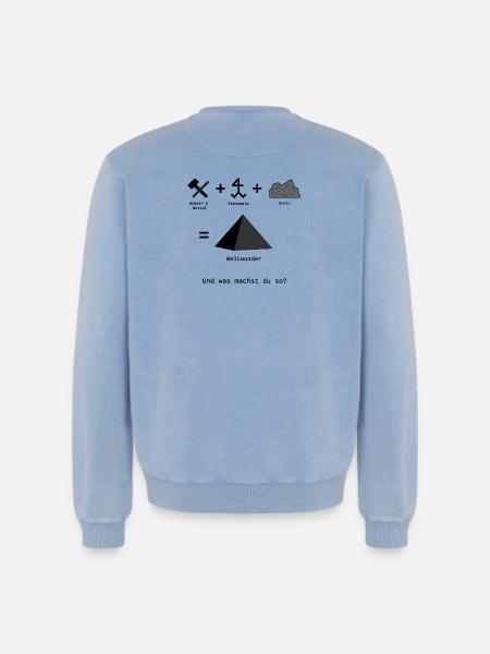 Weltwunder - Relaxed Unisex Premium Acid-Washed Sweatshirt - Blau Acid Wash