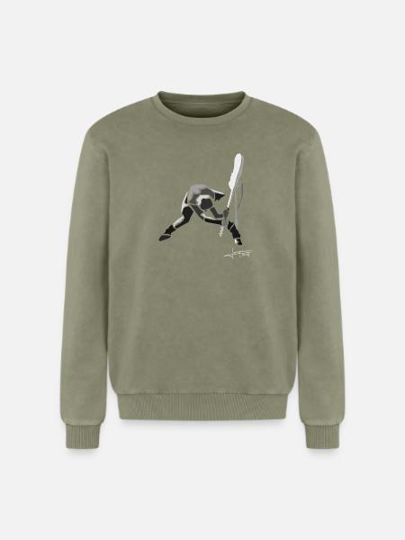 strummer-spread - Sweatshirt unisexe Premium acid-wash en coton - vert délavé acide