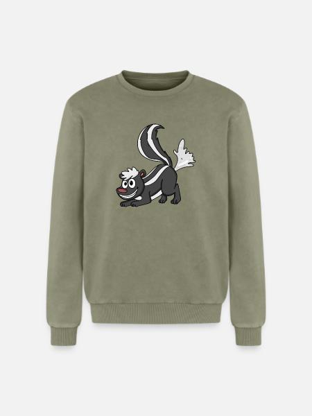 moufette - Sweatshirt unisexe Premium acid-wash en coton - vert délavé acide