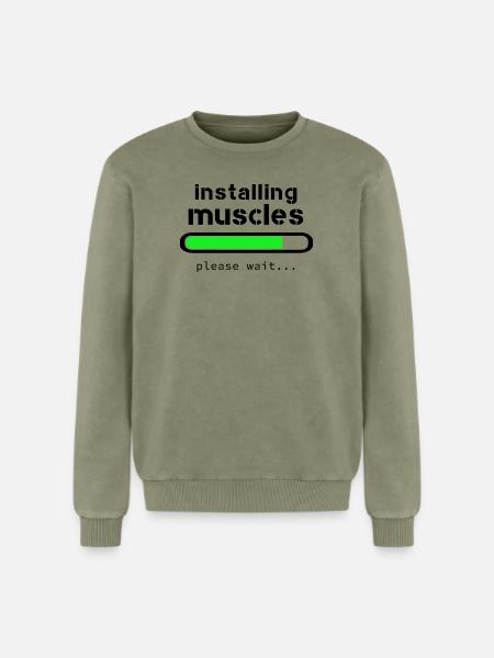 Installing muscles - Sweatshirt unisexe Premium acid-wash en coton - vert délavé acide