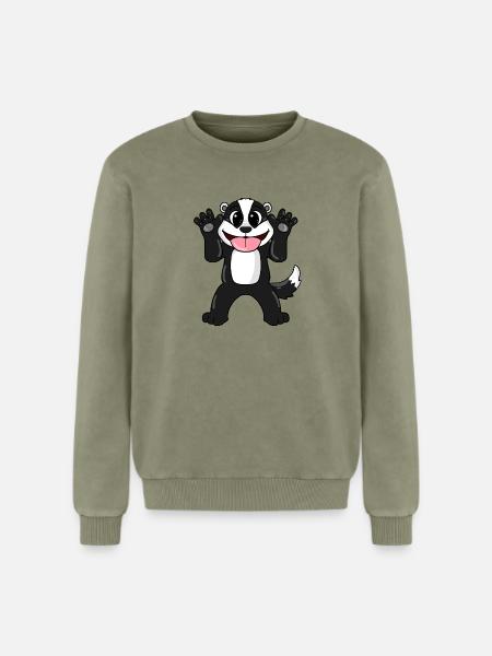 Badger - Relaxed Unisex Premium Acid Washed Sweatshirt - acid washed green