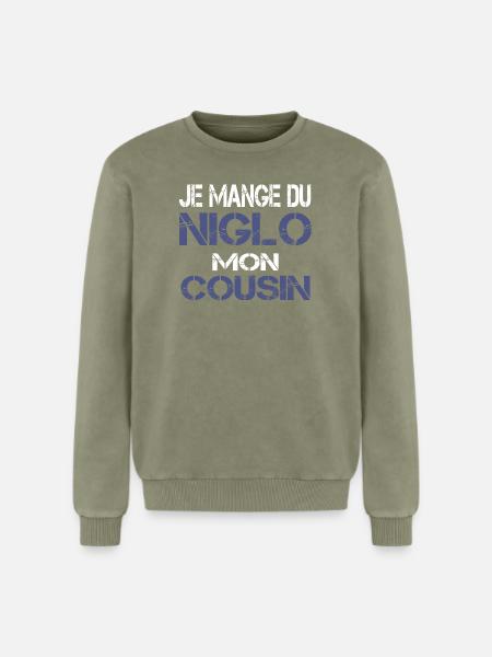 Je mange du Niglo - Sweatshirt unisexe Premium acid-wash en coton - vert délavé acide
