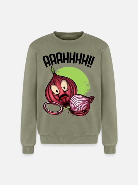 Onion chaos neon illustration - Relaxed Unisex Premium Acid Washed Sweatshirt - acid washed green