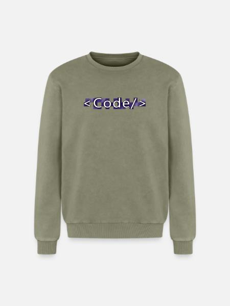 Code style (purple) - Sweatshirt unisexe Premium acid-wash en coton - vert délavé acide