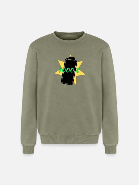 1000% energy - Relaxed Unisex Premium Acid Washed Sweatshirt - acid washed green