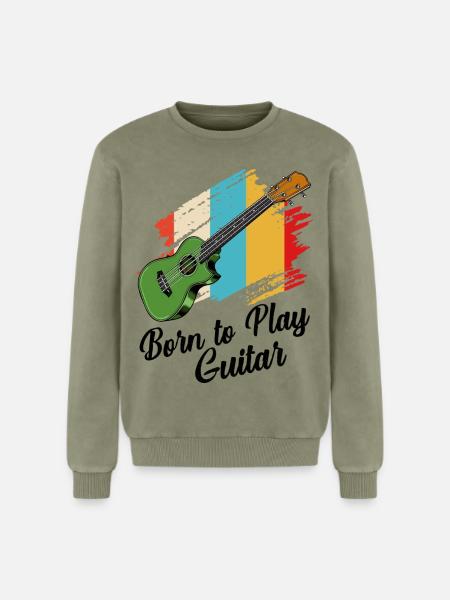 Gitarre - Relaxed Unisex Premium Acid-Washed Sweatshirt - Grün Acid Wash