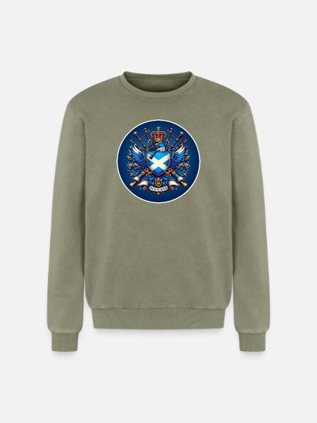 Scotland Logo - Relaxed Unisex Premium Acid Washed Sweatshirt - acid washed green