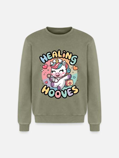 Heilende Hufe - Relaxed Unisex Premium Acid-Washed Sweatshirt - Grün Acid Wash