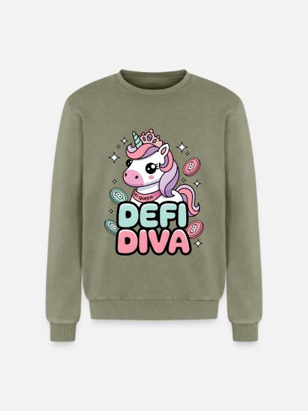 Defi Diva - Relaxed Unisex Premium Acid-Washed Sweatshirt - Grün Acid Wash