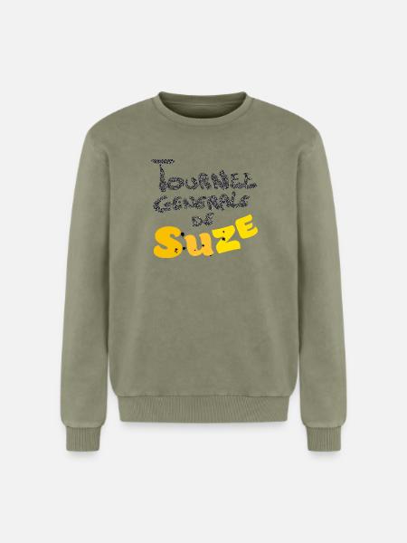 Suzee funny - Sweatshirt unisexe Premium acid-wash en coton - vert délavé acide