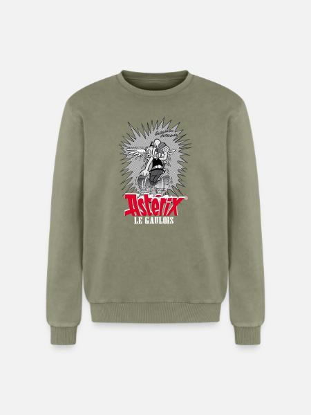Asterix & Obelix - Asteriy Dynamics - Relaxed Unisex Premium Acid Washed Sweatshirt - acid washed green