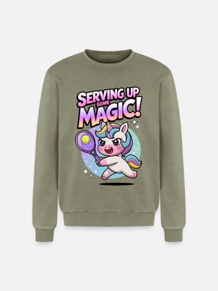 Serving Up Some Magic! - Relaxed Unisex Premium Acid Washed Sweatshirt - acid washed green