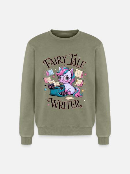 Fairy Tale Writer - Relaxed Unisex Premium Acid Washed Sweatshirt - acid washed green