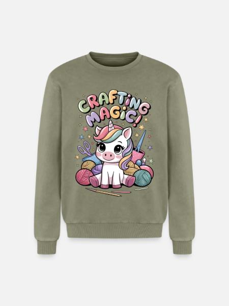Crafting Magic! - Relaxed Unisex Premium Acid Washed Sweatshirt - acid washed green
