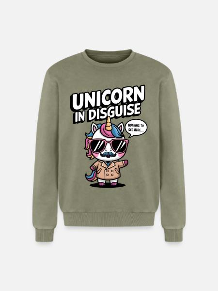 Unverkleidetes Einhorn - Relaxed Unisex Premium Acid-Washed Sweatshirt - Grün Acid Wash