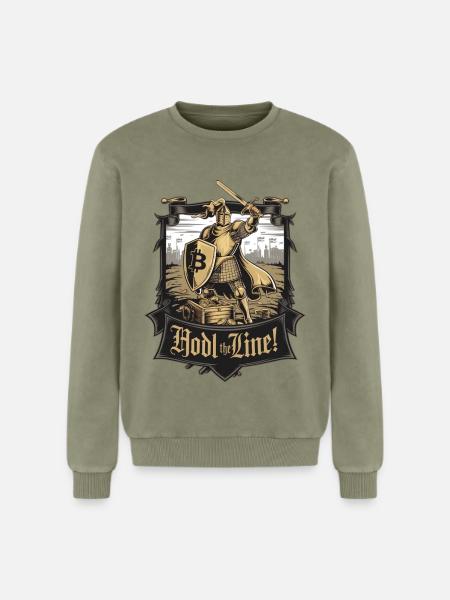 Hodl The Line! - Relaxed Unisex Premium Acid Washed Sweatshirt - acid washed green