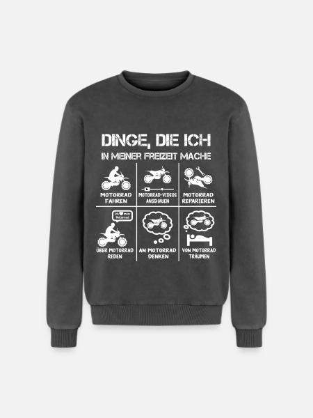 Freizeit - Motorradfahrer - Biker - Relaxed Unisex Premium Acid-Washed Sweatshirt - Schwarz Acid Wash