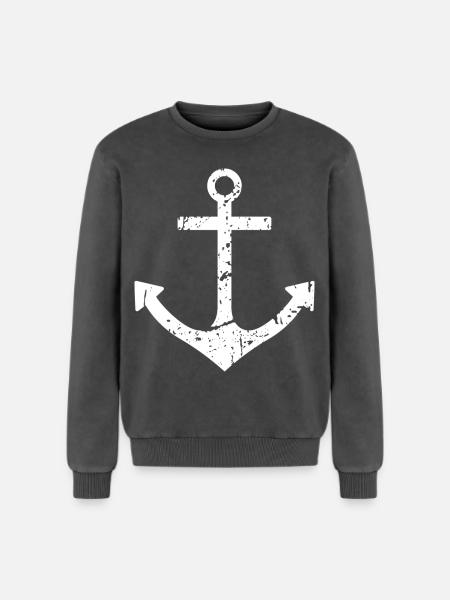 anchor - Relaxed Unisex Premium Acid Washed Sweatshirt - acid washed black