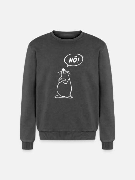NÖ Maus - Relaxed Unisex Premium Acid-Washed Sweatshirt - Schwarz Acid Wash