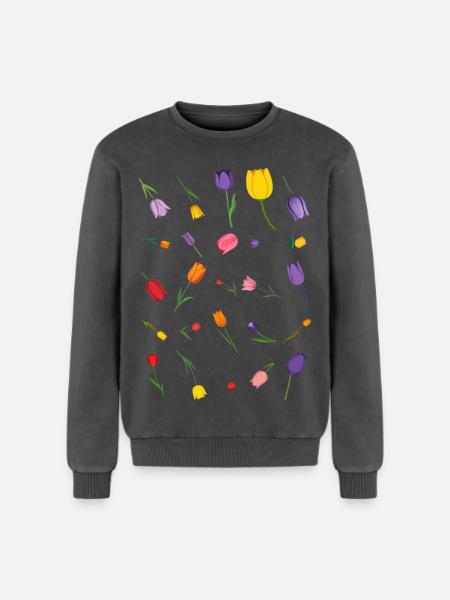 Source - Sweatshirt unisexe Premium acid-wash en coton - noir délavé acide