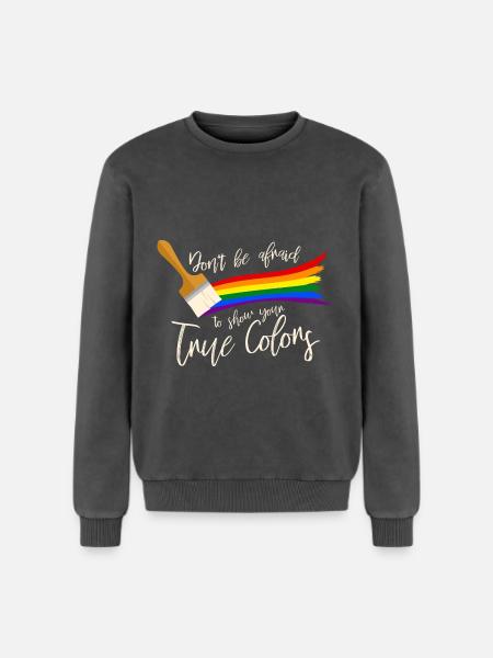 Gay Pride - Relaxed Unisex Premium Acid Washed Sweatshirt - acid washed black