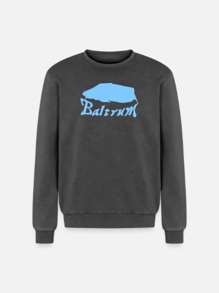 Baltrum Tattoo - Relaxed Unisex Premium Acid Washed Sweatshirt - acid washed black