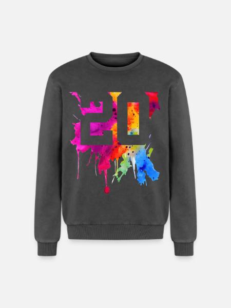 20 ANS 20 ANNIVERSAIRE - Sweatshirt unisexe Premium acid-wash en coton - noir délavé acide
