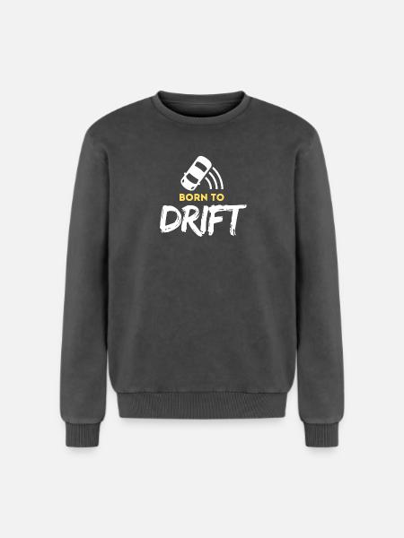 Né pour le drift - Sweatshirt unisexe Premium acid-wash en coton - noir délavé acide
