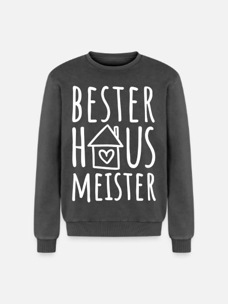 Bester Hausmeister - Relaxed Unisex Premium Acid-Washed Sweatshirt - Schwarz Acid Wash