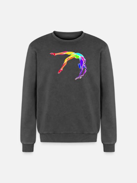 Gymnaste - Sweatshirt unisexe Premium acid-wash en coton - noir délavé acide