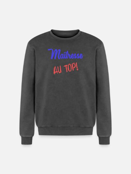 MISTRESS - Relaxed Unisex Premium Acid Washed Sweatshirt - acid washed black