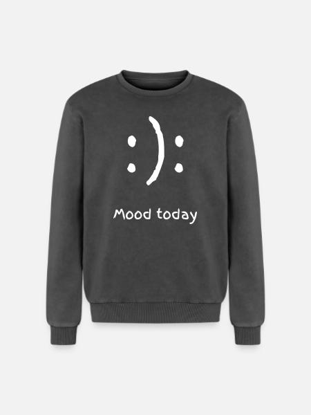 mood today - Relaxed Unisex Premium Acid Washed Sweatshirt - acid washed black