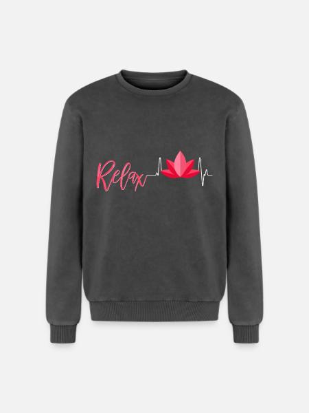 massage - Relaxed Unisex Premium Acid Washed Sweatshirt - acid washed black