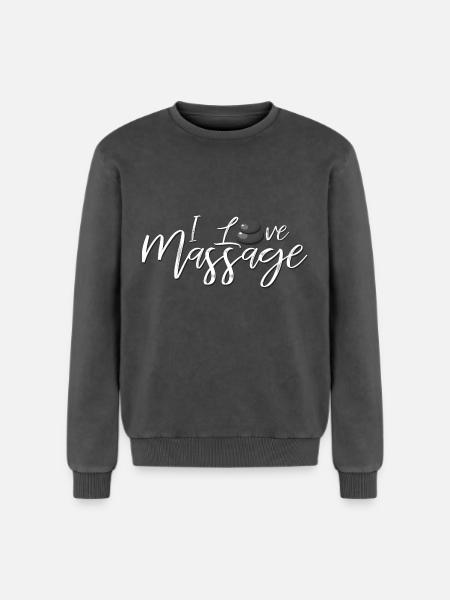 Massage - Sweatshirt unisexe Premium acid-wash en coton - noir délavé acide