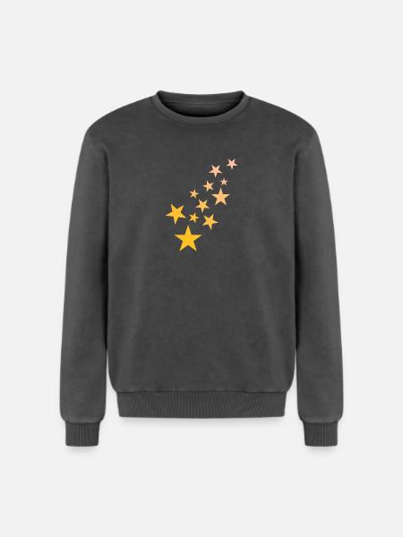 Star asterisk pattern starry sky - Relaxed Unisex Premium Acid Washed Sweatshirt - acid washed black