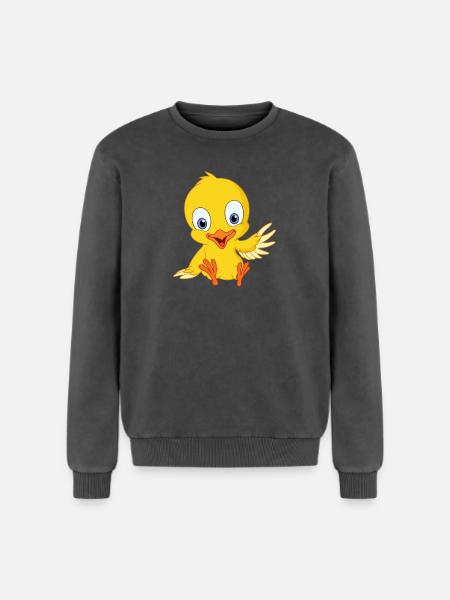Cute chick - Relaxed Unisex Premium Acid Washed Sweatshirt - acid washed black