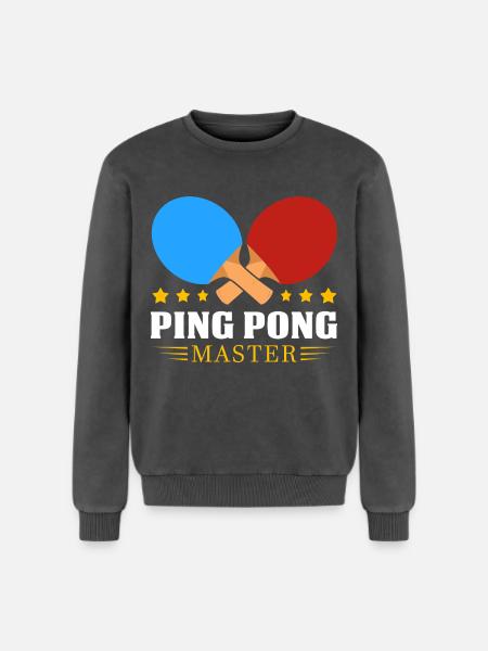 Ping-pong - Sweatshirt unisexe Premium acid-wash en coton - noir délavé acide