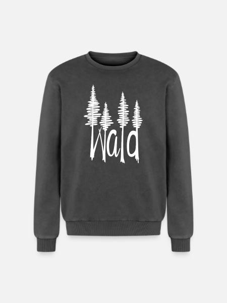 Wald - Relaxed Unisex Premium Acid-Washed Sweatshirt - Schwarz Acid Wash