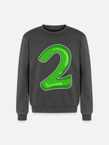 Number 2 green - Relaxed Unisex Premium Acid Washed Sweatshirt - acid washed black