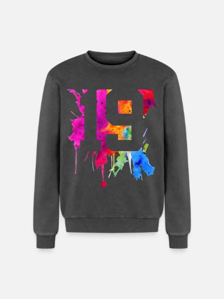 19 YEARS 19TH BIRTHDAY - Relaxed Unisex Premium Acid Washed Sweatshirt - acid washed black